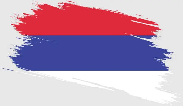 Vector illustration of Republika Srpska flag with grunge texture