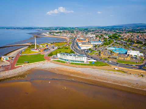 A view of Morecambe, a seaside town in the City of Lancaster district in Lancashire, England, UK