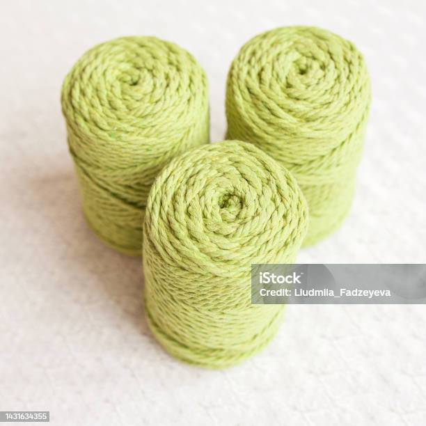 Macrame Thread Background Handmade Macrame Braiding And Cotton Threads On Textile White ...