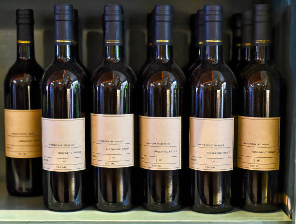 istock Homemade plum wine on a wooden shelf 1431636166