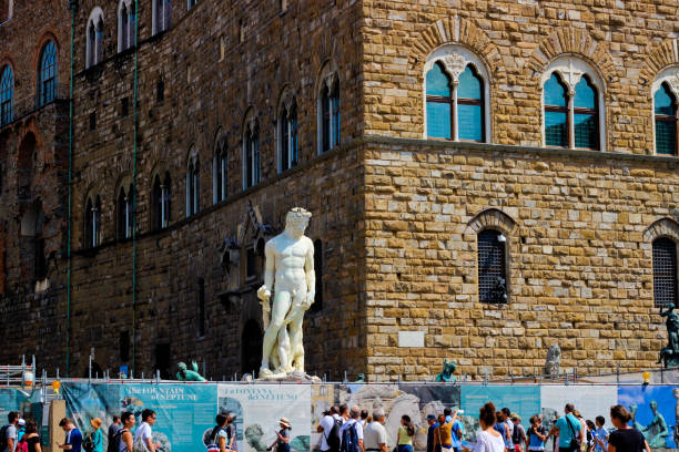 The Fountain of Neptune Florence, Italy stock photo