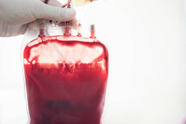 istock Blood bag in hand scientis. 1431638159