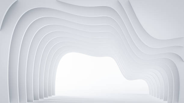 istock Clean white curve for Abstract gray shadows, white textures. Abstract structure shapes for wallpaper. 3D Rendering 1431645431