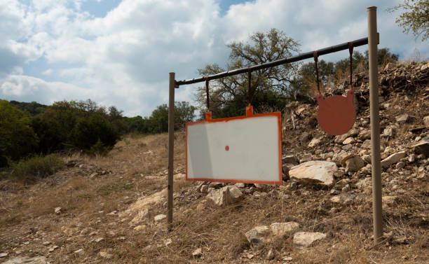 istock Two steel targets for long distance shooting 1431645803