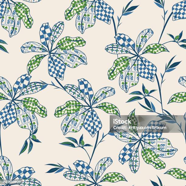 Fill In Patterns Printmodern Botanical Leaves Fill In Pattern Block Print With Pattern ...