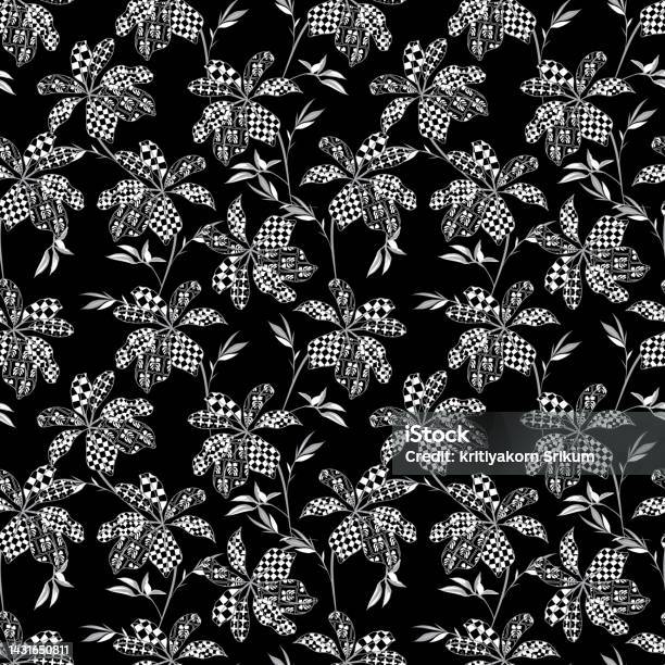 Printmodern Botanical Leaves Fill In Pattern Block Print With Pattern ...