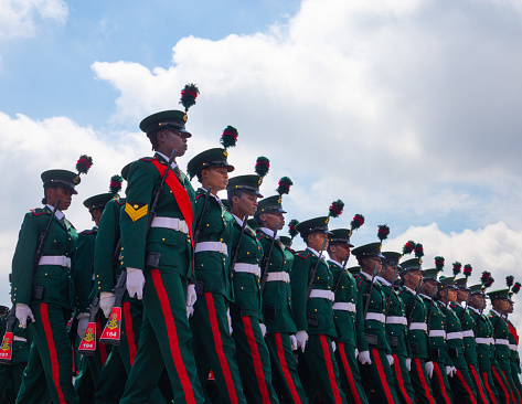 Nigeria Arm force parade during 62nd independence day celebration at eagle square, Abuja, Nigeria.