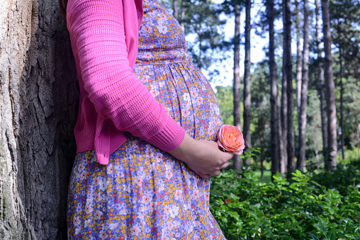 pregnant woman in nature