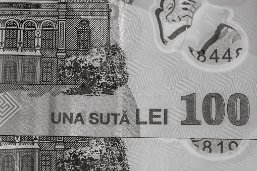 LEI Romanian money. RON Leu money european currency and inflation