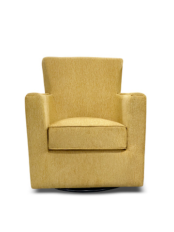 Front view of a modern style armchair with clipping path