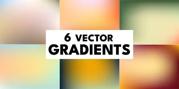 Vector illustration of A set of vector gradients in natural shades of green, beige, peach, based on ecology and naturalness.