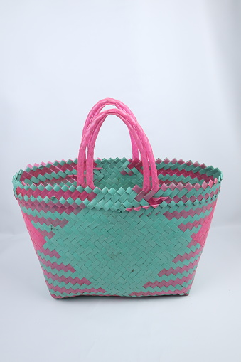 traditional market bag. rattan woven bag