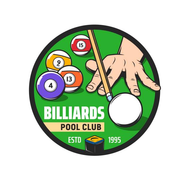 illustrations, cliparts, dessins animés et icônes de icône ou emblème du club de billard de billard - sport pool game snooker sphere