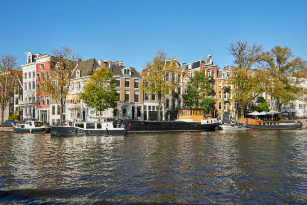 istock Amstel River waterfront houses in Amsterdam, The Netherlands 1431691188