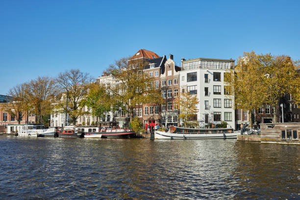 istock Amstel River waterfront houses in Amsterdam, The Netherlands 1431691199