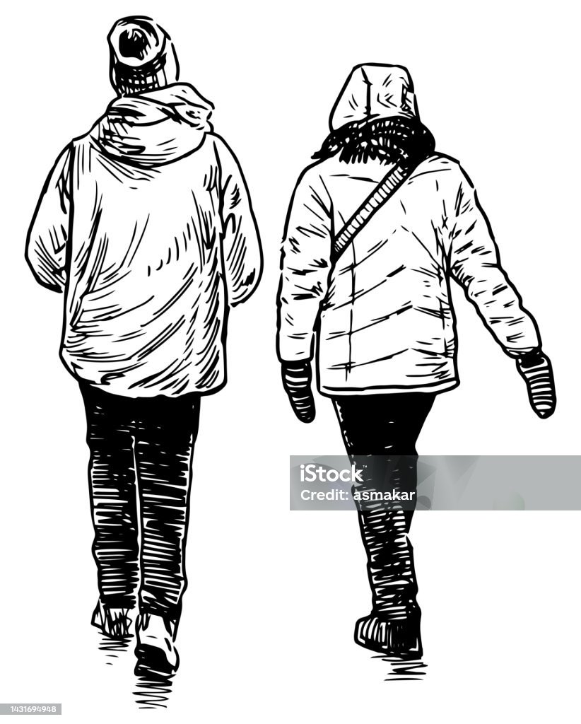 Ilustración de Dibujo A Mano De Una Pareja De Amigos Adolescentes Caminando  Juntos Al Aire Libre y más Vectores Libres de Derechos de Adolescente -  iStock