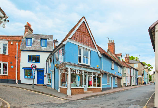 Saffron Walden, England - May 29, 2015: City center in Saffron Walden