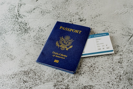U.S. passport and boarding pass ready to travel