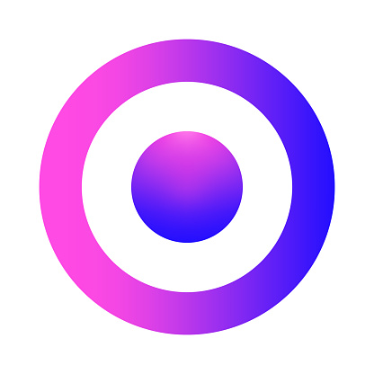 Circle Logo Simple Concept for Business Web Template with Gradient Color. Futuristic, Creative, Digital Brand Identity.