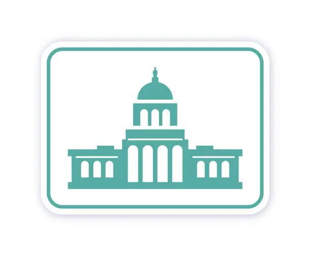 Vector illustration of Capitol Building Icon and Symbol