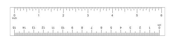 istock Horizontal ruler with 6 inch and 15 centimeter scale. Measuring chart with markup and numbers. Distance, height or length measurement tool template 1431707988