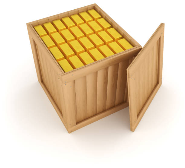 Wooden coffin inside wooden box, delivery concept. 3D rendering isolated on white background