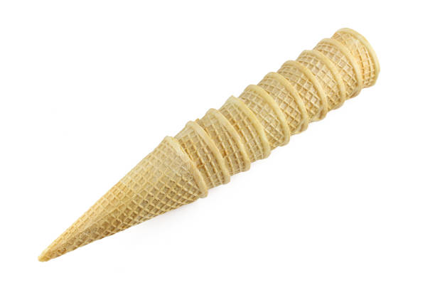 istock Stack of ice cream cones isolated on white background. Waffle cornets 1431721956