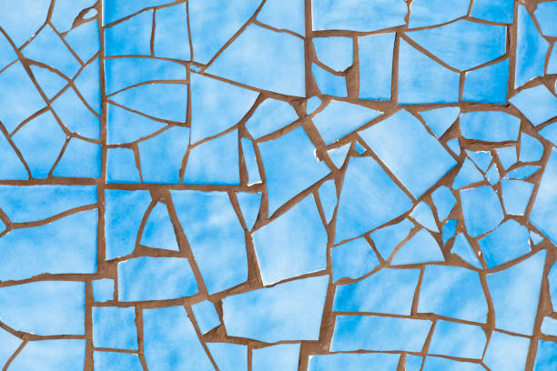 istock Broken light blue tiles , wall or flooring decoration 1431728064