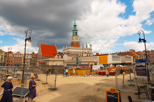 2022-07-12. poznan. poland. reconstruction of old market square