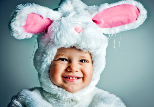 Cute baby girl dressed as bunny