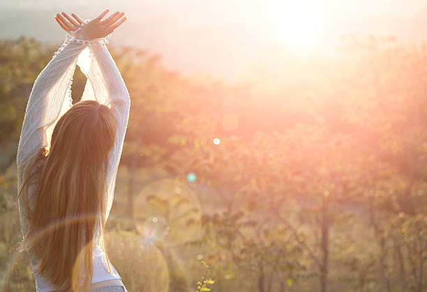 istock Young woman and sunbeams 143174353