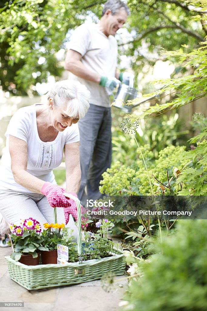 Jardinage amour - Photo de Couple senior libre de droits