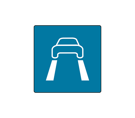 Vehicle sudden brake sign. Modern car sketch drawing. Editable line icon.