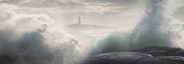 entre le surf - lighthouse scenics winter peggys cove photos et images de collection