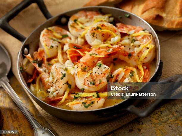 Shrimps Scampi Stockfoto und mehr Bilder von Shrimp-Scampi - Shrimp-Scampi, Shrimp - Meeresfrucht, Knoblauch