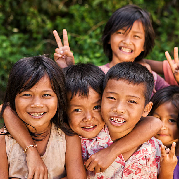 istock Group of Cambodian children 143175098
