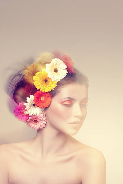 istock Beautiful woman with flowers 143175321