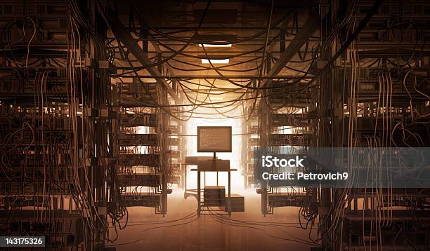 Network Cables Chaos Stock Photo - Download Image Now - Cable, Network Server, Chaos