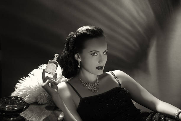 Noir Style.New fragrance Emulation of classic noirold hollywood style.Filters,grain and noise added for more effect. film noir style photos stock pictures, royalty-free photos & images