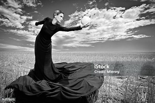 Surreal Fashion Portrait Black And White Stock Photo - Download Image Now - Fashion Model, Haute Couture, Artist's Model