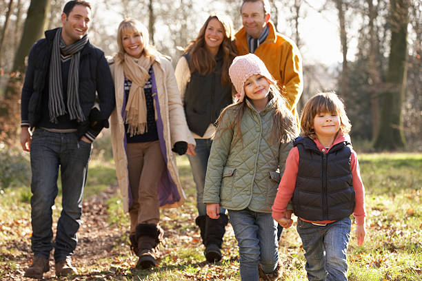 istock 3 Generation family on country walk in winter 143175821