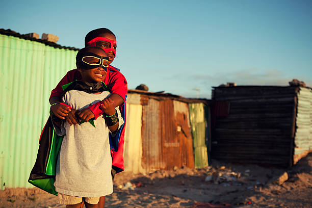 Brothers in Africa These South African township boys are determined to rise up and conquer poverty. Khayelitsha, South Africa. poverty photos stock pictures, royalty-free photos & images