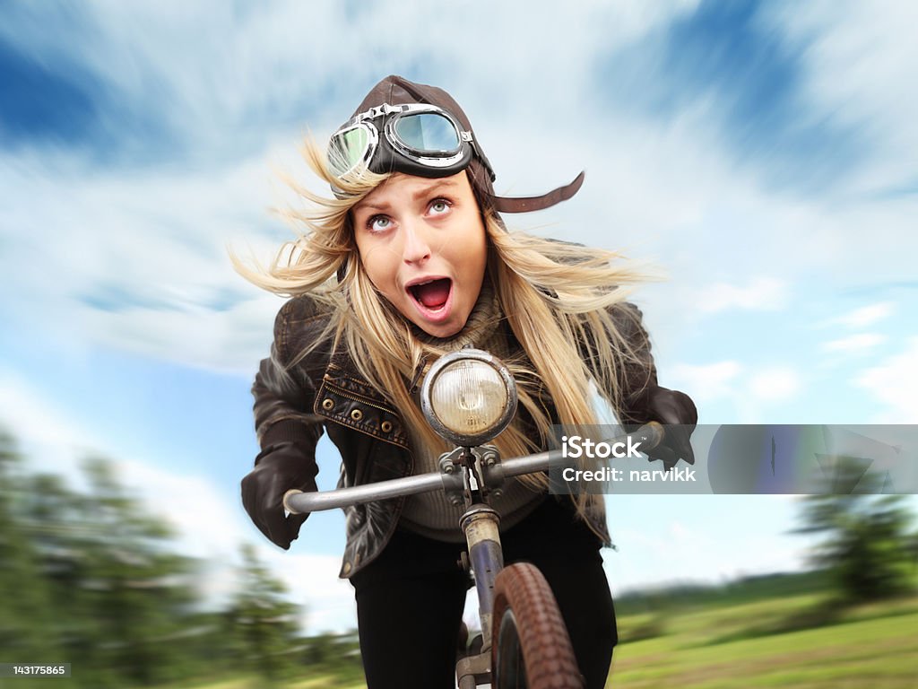 Crazy ciclista - Foto stock royalty-free di Bizzarro