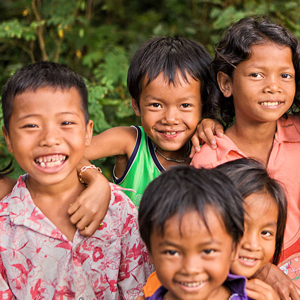 istock Group of Cambodian children 143175904