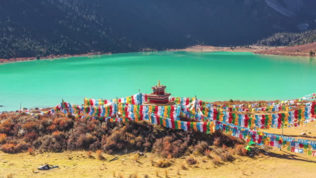 A temple on the lakeside of western Sichuan