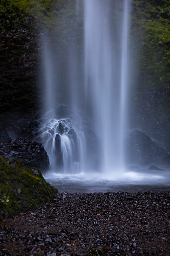 Long exposure of the base of Latourell Falls in the Columbia River Gorge, Oregon.