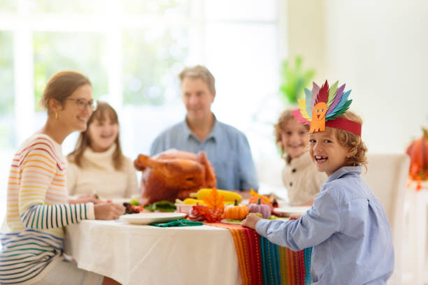 istock Thanksgiving family dinner. Roasted turkey meal. 1431767129
