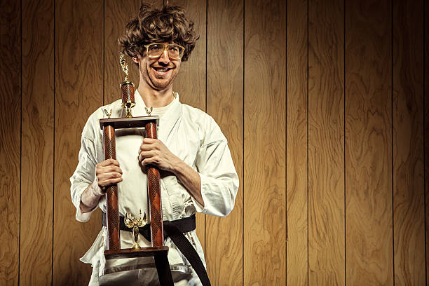 Karate Nerd is Proud of His Trophy