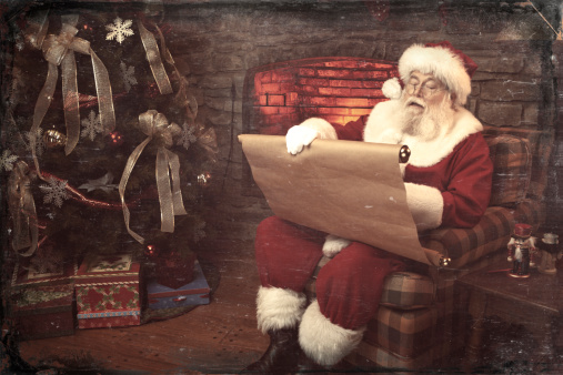 Pictures of Real Vintage Santa Claus checking his list twice
