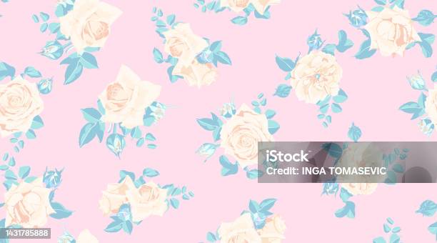 Pattern Rafi Rosed Seamless Pattern Of Roses For Textile Or Fabric Stock Illustration ...